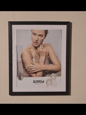 Eafy Framed Jewelry Print - Black Frame, White Mat